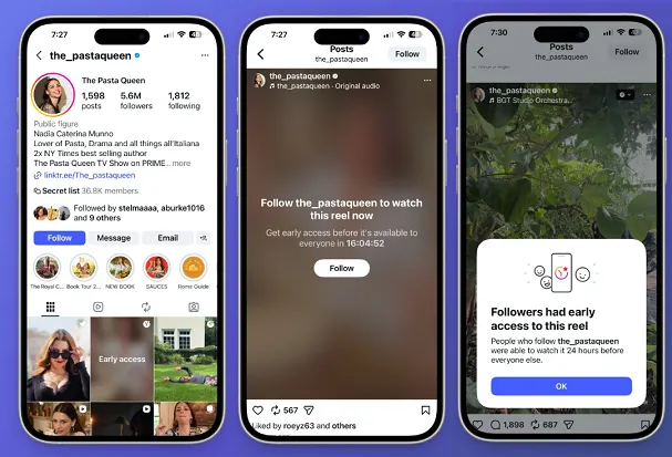 Instagram early access reels